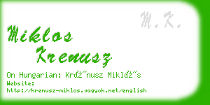 miklos krenusz business card